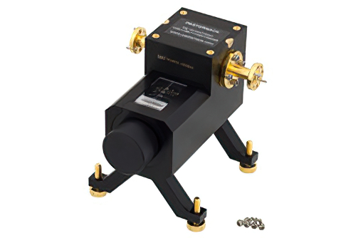 WR-10 Waveguide Direct Read Attenuator, 0 to 50 dB, From 75 GHz to 110 GHz, UG-387/U-Mod Round Cover Flange, Dial