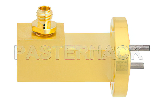 WR-10 UG-387/U-Mod Round Cover Flange to 1.0mm Female Waveguide to Coax Adapter Operating from 75 GHz to 110 GHz