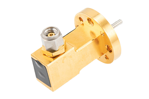 WR-10 UG-387/U-Mod Round Cover Flange to 1.0mm Male Waveguide to Coax Adapter Operating from 75 GHz to 110 GHz
