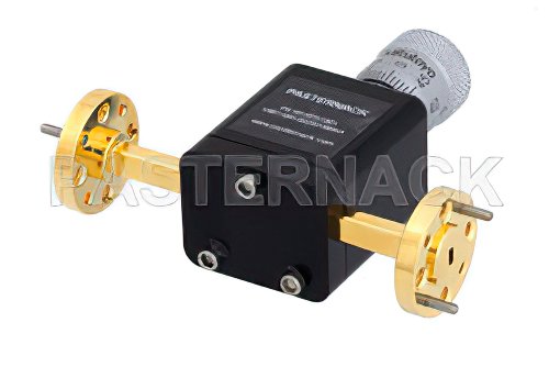 0 to 180 Degree WR-10 Waveguide Phase Shifter, From 75 GHz to 110 GHz, With a UG-387/U-Mod Round Cover Flange