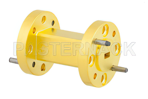 WR-10 to WR-12 Waveguide Transition 1 Inch Length, UG-387/U-Mod Round Cover Flange to UG-387/U Round Cover Flange