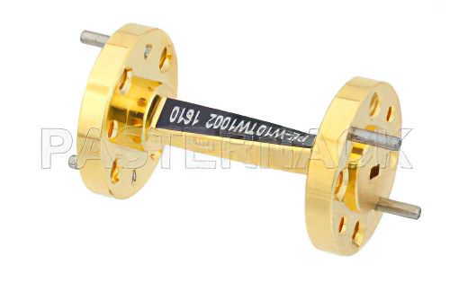 WR-10 45 Degree Left-hand Waveguide Twist With a UG-387/U-Mod Flange Operating From 75 GHz to 110 GHz