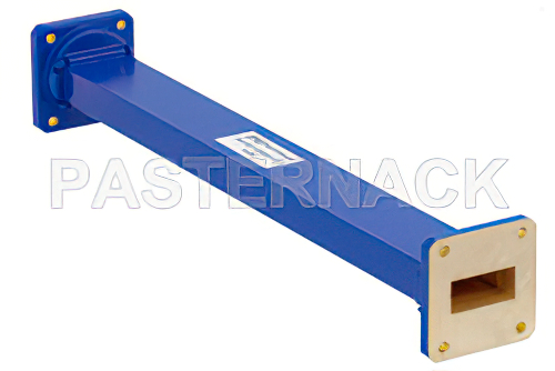 WR-112 Commercial Grade Straight Waveguide Section 12 Inch Length with UG-51/U Flange Operating from 7.05 GHz to 10 GHz