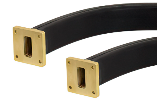 WR-112 Seamless Flexible Waveguide 12 Inch, UG-51/U Square Cover Flange Operating From 7.05 GHz to 10 GHz