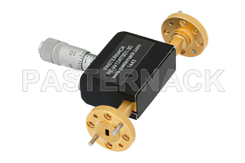 WR-12 Waveguide Continuously Variable Attenuator, 0 to 30 dB, From 60 GHz to 90 GHz, UG-387/U Round Cover Flange, Dial