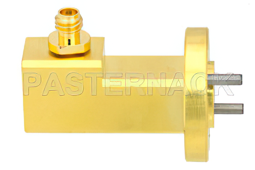WR-12 UG-387/U Round Cover Flange to 1.0mm Female Waveguide to Coax Adapter Operating from 60 GHz to 90 GHz