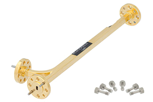 WR-12 Waveguide 20 dB Broadwall Coupler, UG-387/U Round Cover Flange, E-Plane Coupled Port, 60 GHz to 90 GHz, Brass Copper