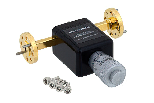 0 to 180 Degree WR-12 Waveguide Phase Shifter, From 60 GHz to 90 GHz, With a UG-387/U Round Cover Flange