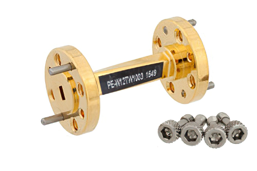 WR-12 45 Degree Right-hand Waveguide Twist With a UG-387/U Flange Operating From 60 GHz to 90 GHz