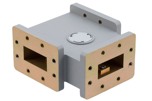 WR-137 Waveguide Circulator, 5.38 GHz to 8.17 GHz, 17 dB min Isolation, CPR137F Flange, Aluminum