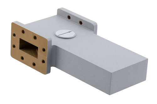 WR-137 Waveguide Isolator from 5.38 GHz to 8.17 GHz, 17 dB min Isolation, CPR137F Flange, Aluminum