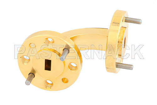 WR-15 Instrumentation Grade Waveguide E-Bend with UG-385/U Flange Operating from 50 GHz to 75 GHz