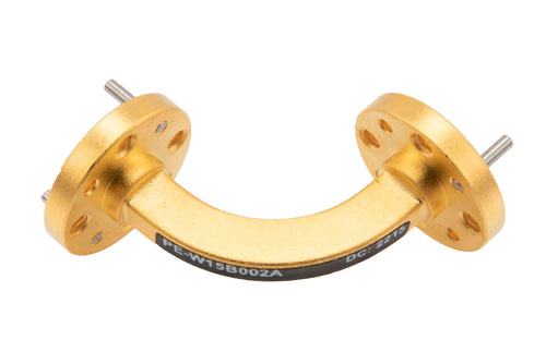 WR-15 Waveguide H-Bend Instrumentation Grade Using UG-385/U Flange With a 50 GHz to 75 GHz Frequency Range