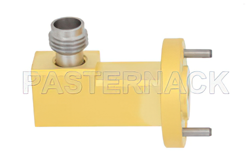 WR-15 UG-385/U Round Cover Flange to 1.85mm Female Waveguide to Coax Adapter Operating from 50 GHz to 65 GHz
