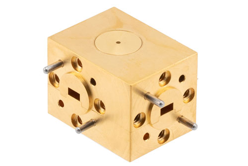 WR-15 Waveguide Circulator, 61 GHz to 65 GHz, 15 dB min Isolation, UG-385/U Cover Flange, Brass