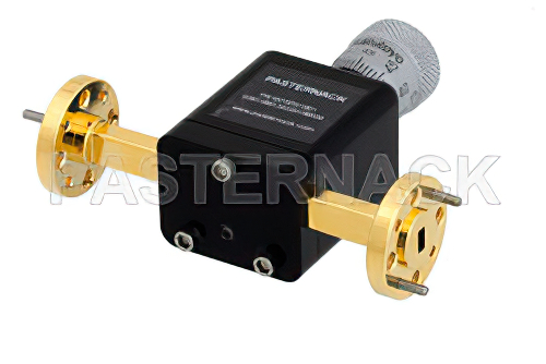 0 to 180 Degree WR-15 Waveguide Phase Shifter, From 50 GHz to 75 GHz, With a UG-385/U Round Cover Flange