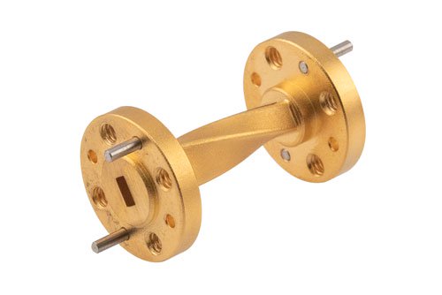 WR-15 90 Degree Waveguide Twist With a UG-385/U Flange Operating From 50 GHz to 75 GHz