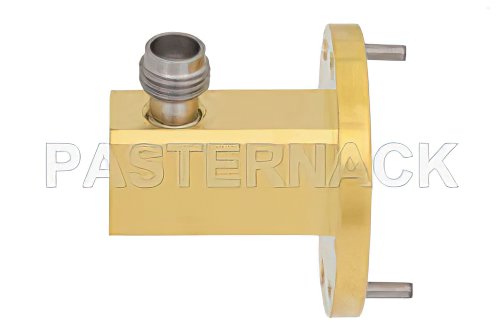 WR-19 UG-383/U-Mod Round Cover Flange to 1.85mm Female Waveguide to Coax Adapter Operating from 40 GHz to 60 GHz