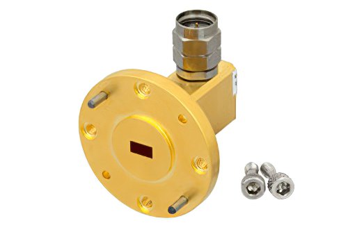 WR-19 UG-383/U-Mod Round Cover Flange to 1.85mm Male Waveguide to Coax Adapter Operating from 40 GHz to 60 GHz