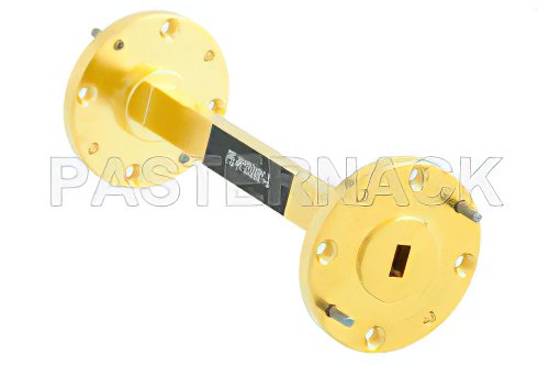 WR-19 Instrumentation Grade Straight Waveguide Section 3 Inch Length with UG-383/U-Mod Flange Operating from 40 GHz to 60 GHz