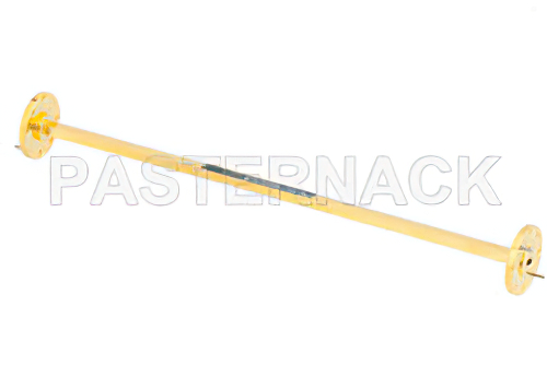 WR-19 Instrumentation Grade Straight Waveguide Section 9 Inch Length, UG-383/U-Mod Round Cover Flange from 40 GHz to 60 GHz