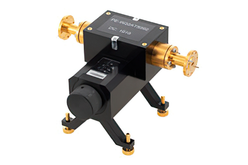 WR-22 Waveguide Direct Read Attenuator, 0 to 60 dB, from 33 GHz to 50 GHz, UG-383/U Round Cover Flange, Dial