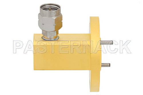 WR-22 UG-383/U Round Cover Flange to 2.4mm Male Waveguide to Coax Adapter Operating from 33 GHz to 50 GHz