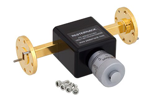 0 to 180 Degree WR-22 Waveguide Phase Shifter, From 33 GHz to 50 GHz, With a UG-383/U Round Cover Flange