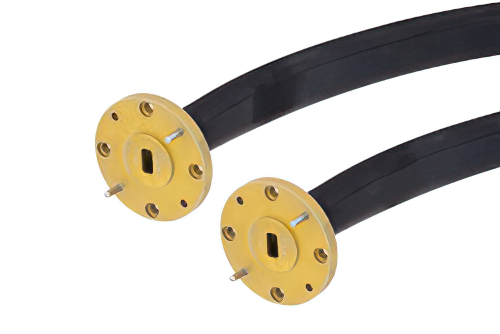 WR-22 Seamless Flexible Waveguide 12 Inch, UG-383/U Round Cover Flange Operating from 33 GHz to 50 GHz