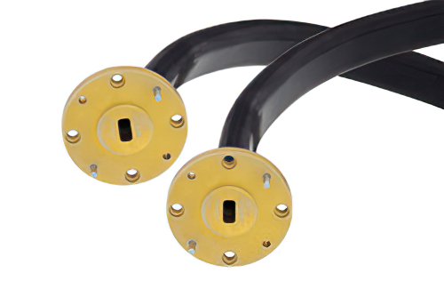WR-22 Twistable Flexible Waveguide 12 Inch, UG-383/U Round Cover Flange Operating from 33 GHz to 50 GHz