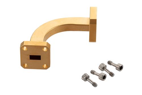 WR-28 Instrumentation Grade Waveguide H-Bend with UG-599/U Flange Operating from 26.5 GHz to 40 GHz