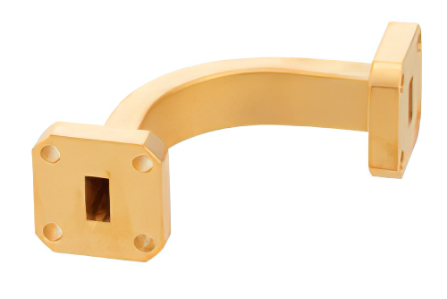 WR-28 Instrumentation Grade Waveguide E-Bend with UG-599/U Flange Operating from 26.5 GHz to 40 GHz