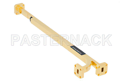 WR-28 Waveguide 20 dB Broadwall Coupler, UG-599/U Square Cover Flange, E-Plane Coupled Port, 26.5 GHz to 40 GHz, Brass Copper