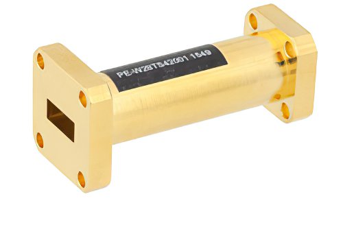 WR-28 to WR-42 Waveguide Transition 2 Inch Length, UG-599/U Square Cover Flange to UG-595/U Square Cover Flange