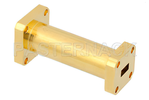 WR-28 to WR-42 Waveguide Transition 2 Inch Length, UG-599/U Square Cover Flange to UG-595/U Square Cover Flange