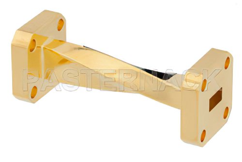 WR 28 CHOKE FLANGE THICKNESS 3/16 '' MATERIAL BRASS POLISHED FREQ 26.5-40 GHZ 