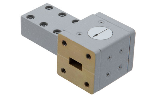 WR-34 Waveguide Isolator from 21.7 GHz to 33 GHz, 18 dB min Isolation, Cover Flange, Aluminum