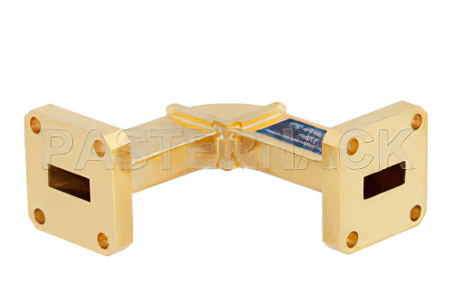 WR-42 Instrumentation Grade Waveguide H-Bend with UG-595/U Flange Operating from 18 GHz to 26.5 GHz
