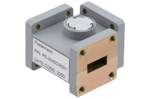WR-42 Waveguide Circulator, 17.6 GHz to 26.7 GHz, 18 dB min Isolation, Cover Flange, Aluminum