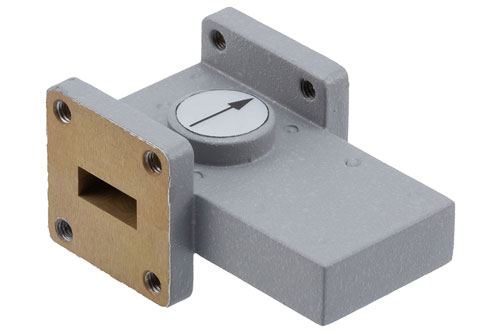 WR-42 Waveguide Isolator from 17.6 GHz to 26.7 GHz, 18 dB min Isolation, Cover Flange, Aluminum