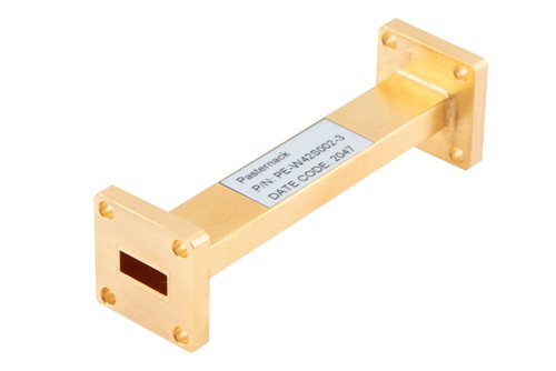 WR-42 Instrumentation Grade Straight Waveguide Section 3 Inch Length, UG-595/U Square Cover Flange from 18 GHz to 26.5 GHz