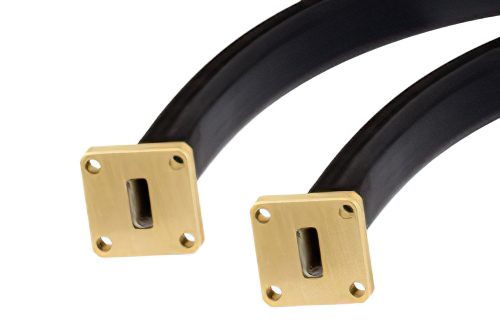 WR-42 Seamless Flexible Waveguide 12 Inch, UG-595/U Square Cover Flange Operating From 18 GHz to 26.5 GHz