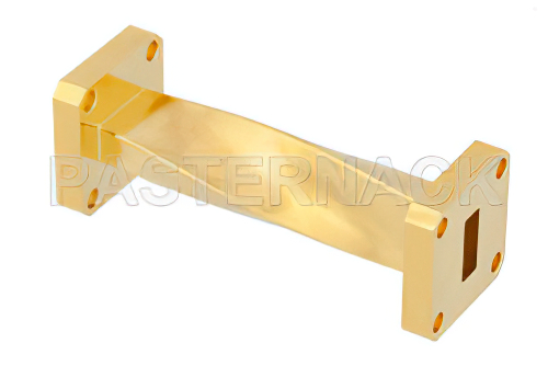 WR-42 90 Degree Waveguide Twist With a UG-595/U Flange Operating From 18 GHz to 26.5 GHz