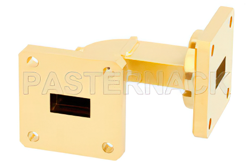 WR-51 Instrumentation Grade Waveguide H-Bend with UBR180 Flange Operating from 15 GHz to 22 GHz