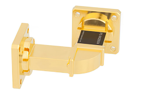 WR-62 Instrumentation Grade Waveguide H-Bend with UG-419/U Flange Operating from 12.4 GHz to 18 GHz