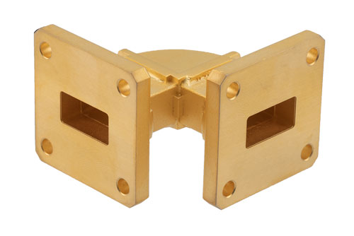 WR-62 Instrumentation Grade Waveguide H-Bend with UG-419/U Flange Operating 12.4 GHz to 18 GHz