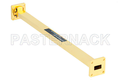 WR-62 Instrumentation Grade Straight Waveguide Section 12 Inch Length with UG-419/U Flange Operating from 12.4 GHz to 18 GHz