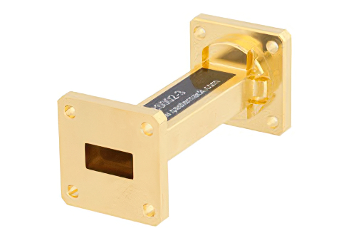 WR-62 Instrumentation Grade Straight Waveguide Section 3 Inch Length with UG-419/U Flange Operating from 12.4 GHz to 18 GHz