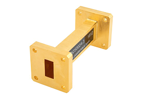 WR-62 Instrumentation Grade Straight Waveguide Section 3 Inch Length, UG-419/U Square Cover Flange from 12.4 GHz to 18 GHz