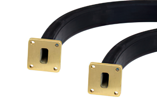 WR-62 Seamless Flexible Waveguide 12 Inch, UG-419/U Square Cover Flange Operating from 12.4 GHz to 18 GHz